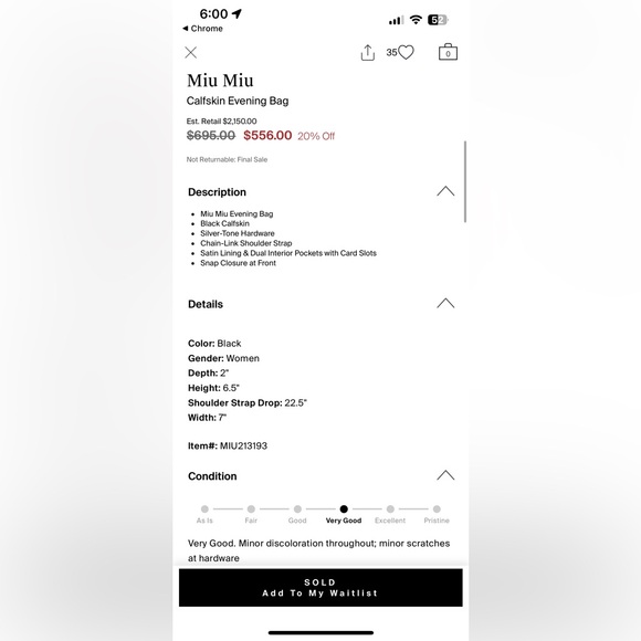 Miu Miu Black Matelassé Leather Chain Crossbody Bag - Picture 7 of 7